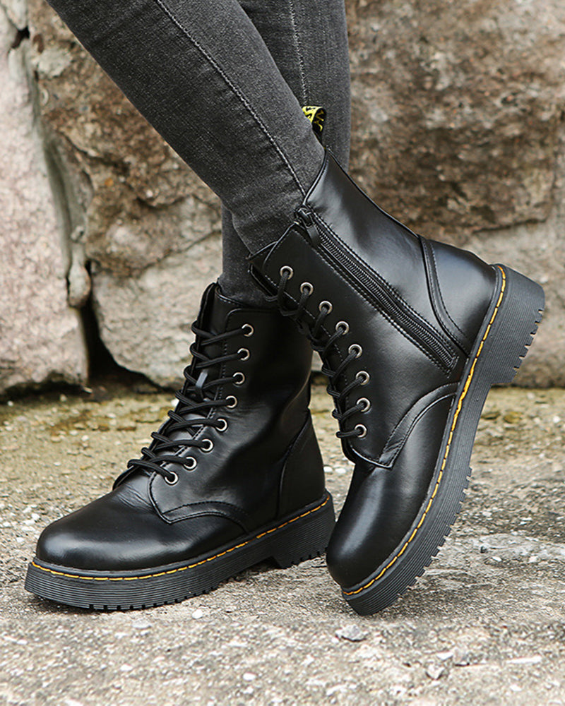 Krista | Stiefelette mit Schnürung und Reißverschluss