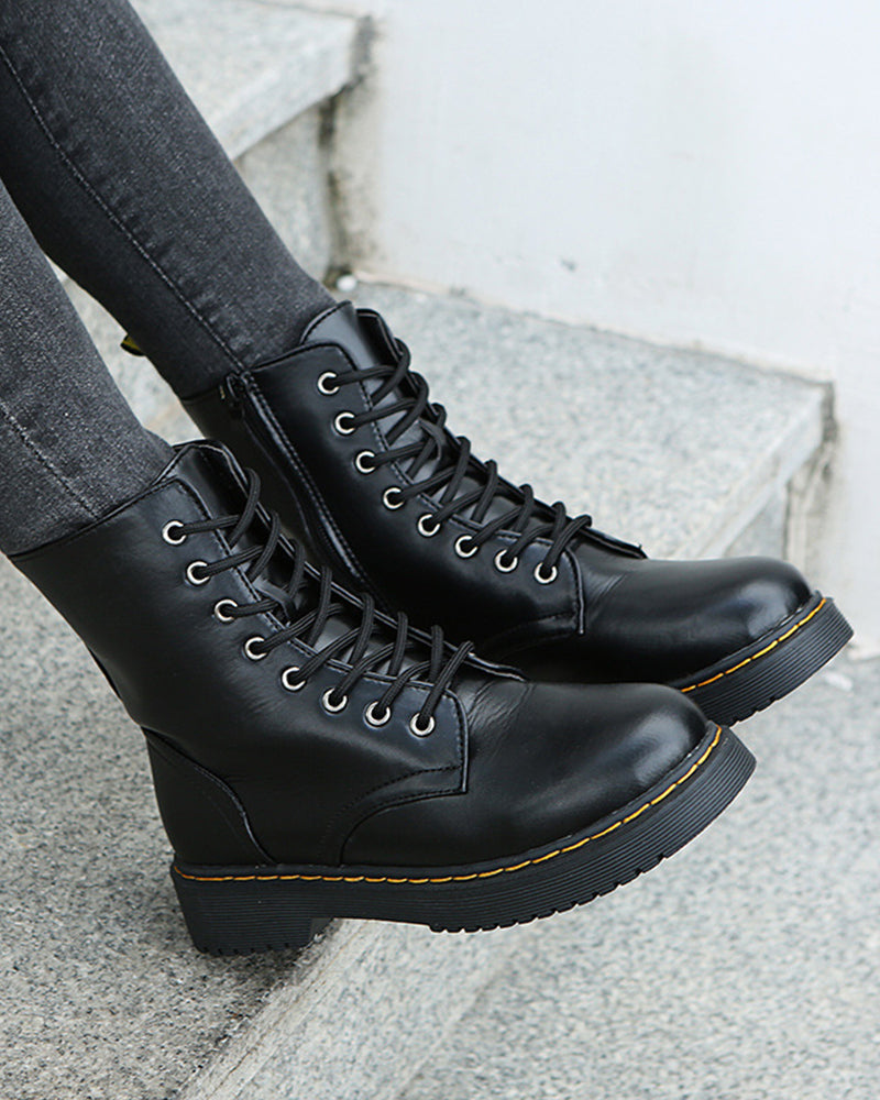 Krista | Stiefelette mit Schnürung und Reißverschluss