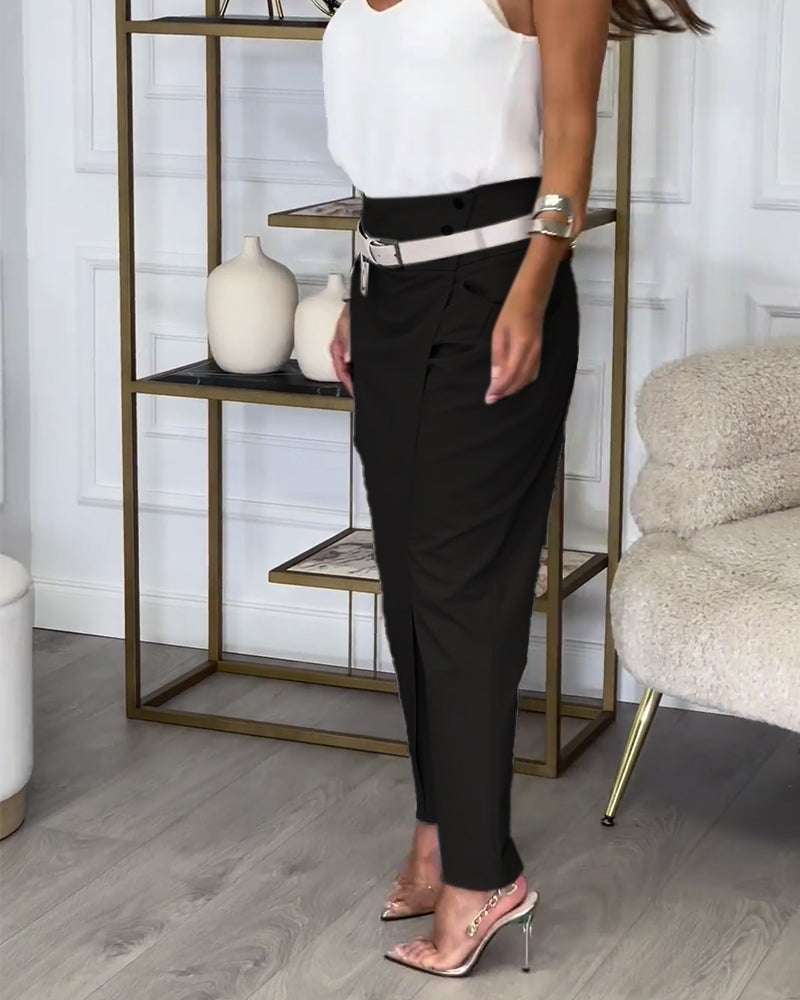 Leona | Patchwork-Hose mit Gürtel