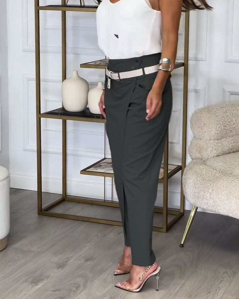Leona | Patchwork-Hose mit Gürtel