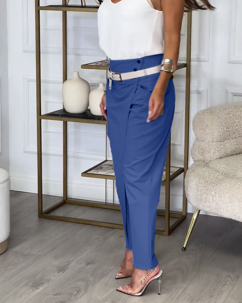 Leona | Patchwork-Hose mit Gürtel