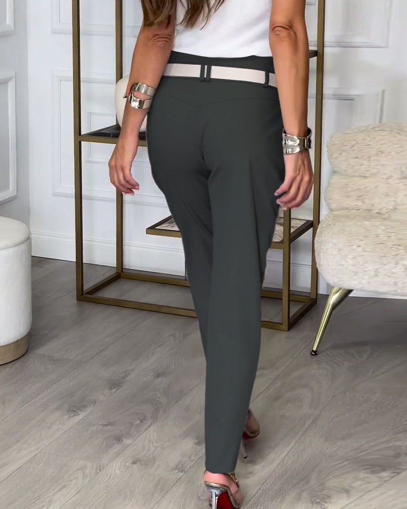 Leona | Patchwork-Hose mit Gürtel