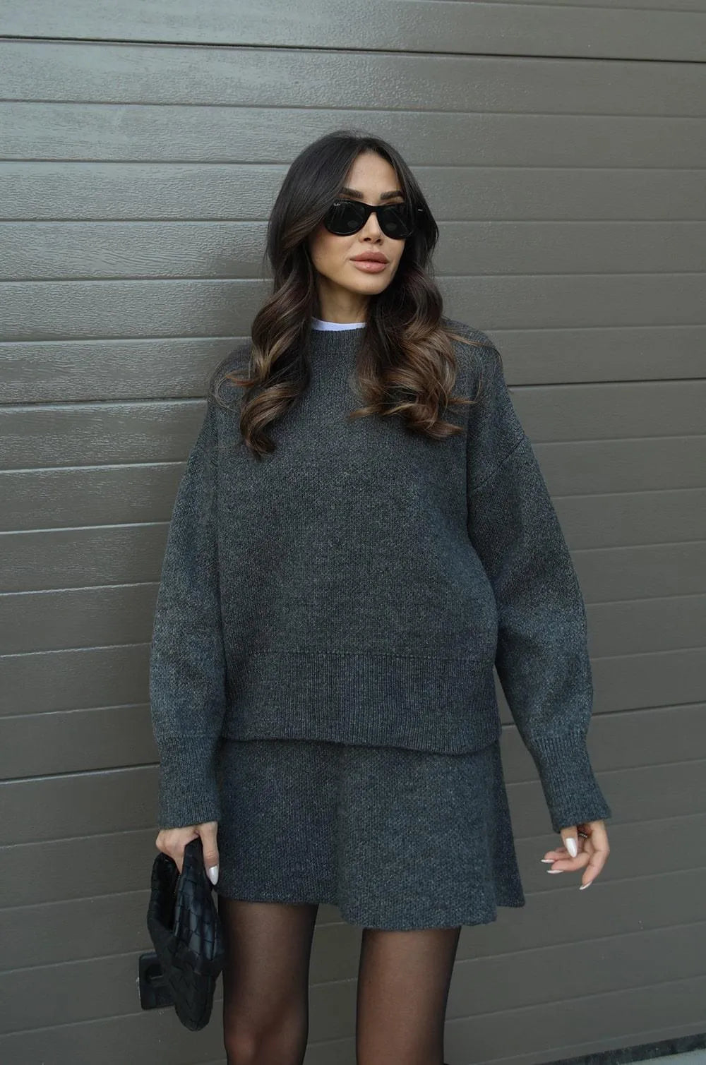 Helena - Strikket sett med skjørt og dress