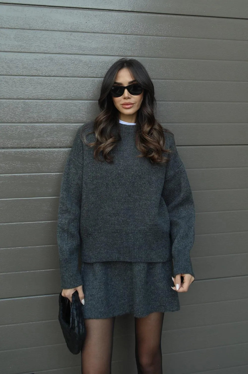 Helena - Strikket sett med skjørt og dress