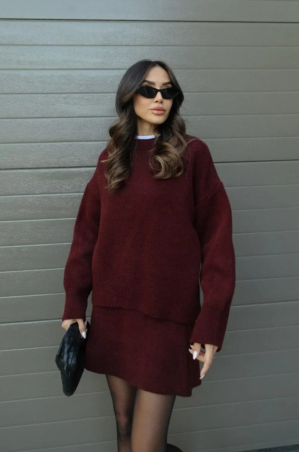 Helena - Strikket sett med skjørt og dress