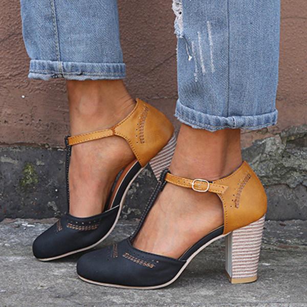 Genia | Damen Sandalen mit Retro-Absatz
