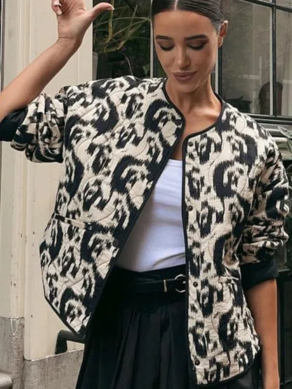 Faustine | Damen Blumendruck Jacke | Winter